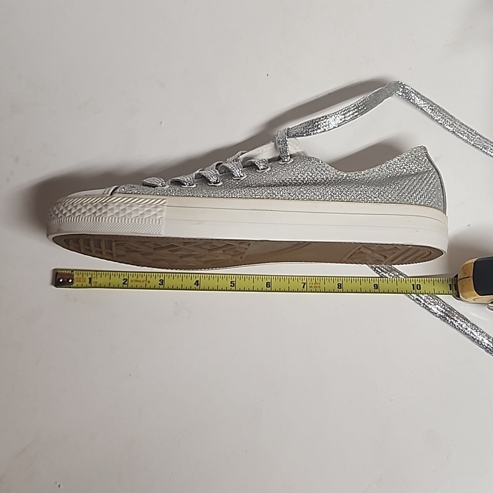 Kristal silver sparkling glitter shoes. 10.5" long. Sz 7.5/8. Wedding, trendy - Picture 9 of 9